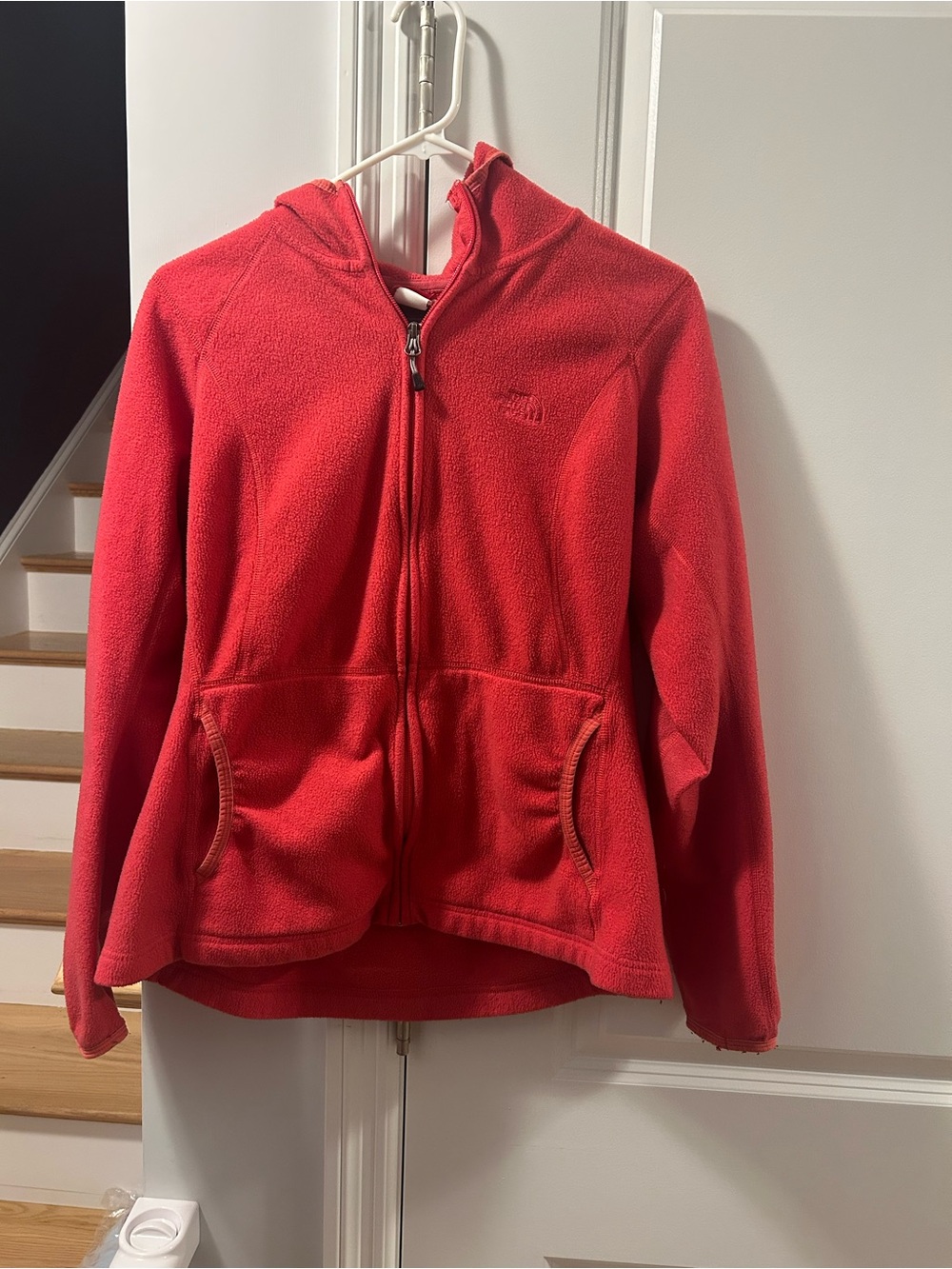 The North Face Women’s Pink Fleece Zip-Up Hoodie Jacket